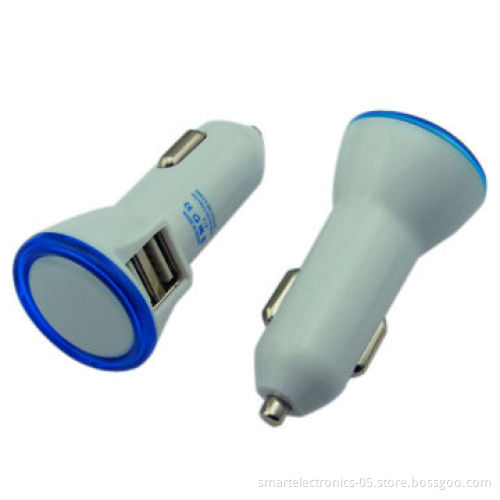 Car charger, free package, printing, 2-year warranty, custom available, 5.0v, 2.1A, colorful
